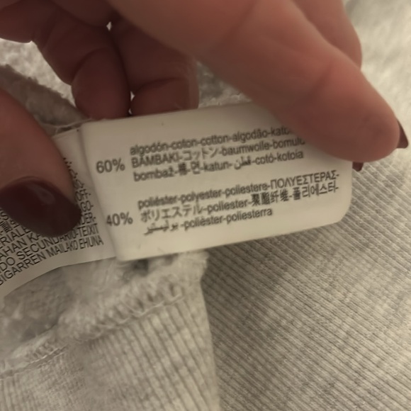 Zara Gray Zip-Up Hoodie Jacket size large cotton blend - Picture 6 of 7